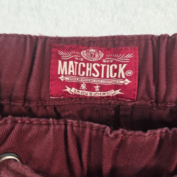 Matchstick Elastic Waist Joggers Pull On Chino Pants Men's Size 40 Burgundy - Picture 7 of 11